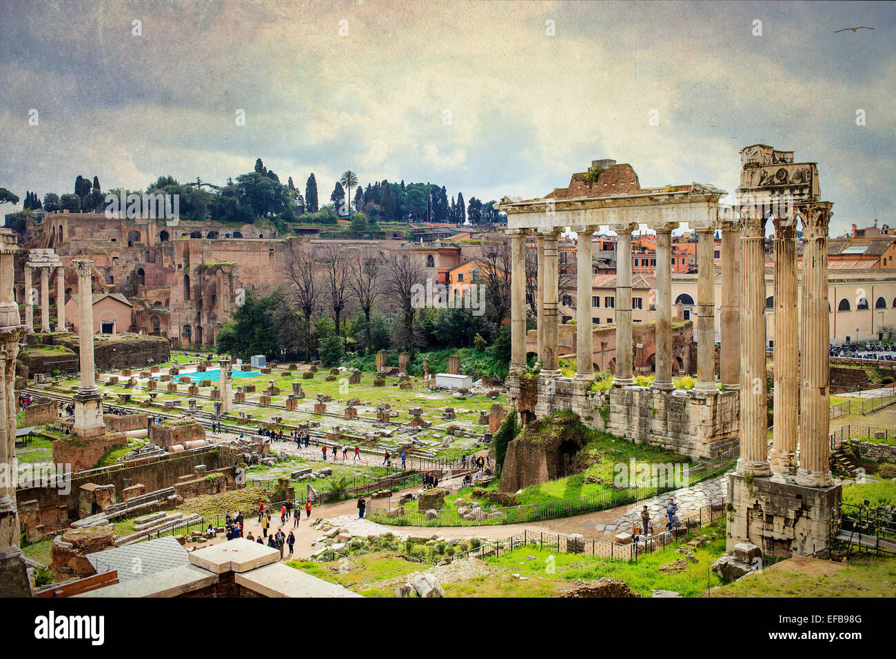 Foro Romano - alte römische Ruinen in Rom, Italien Stockfoto