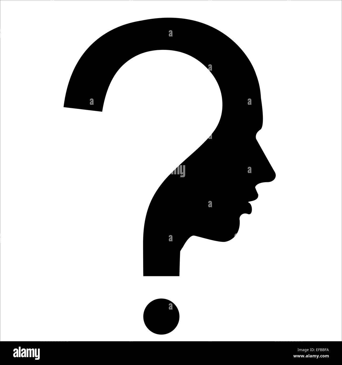 Menschlichen Kopf Fragezeichen Stockfoto