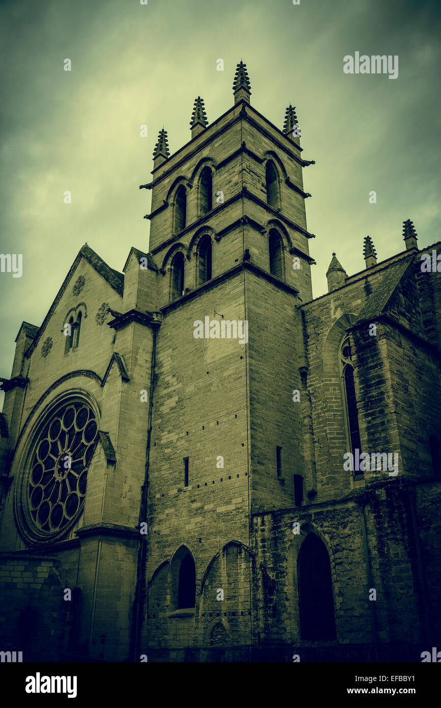 Kirchturm, Montpellier Kathedrale, Frankreich Stockfoto