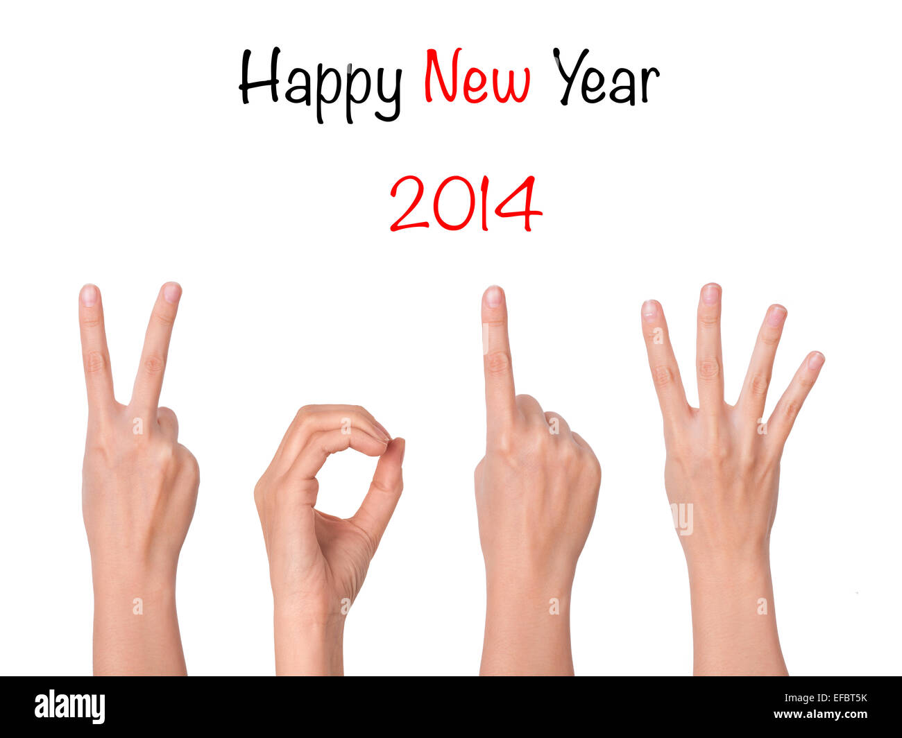 2013 neues Jahr, indem Sie Hände Stockfoto