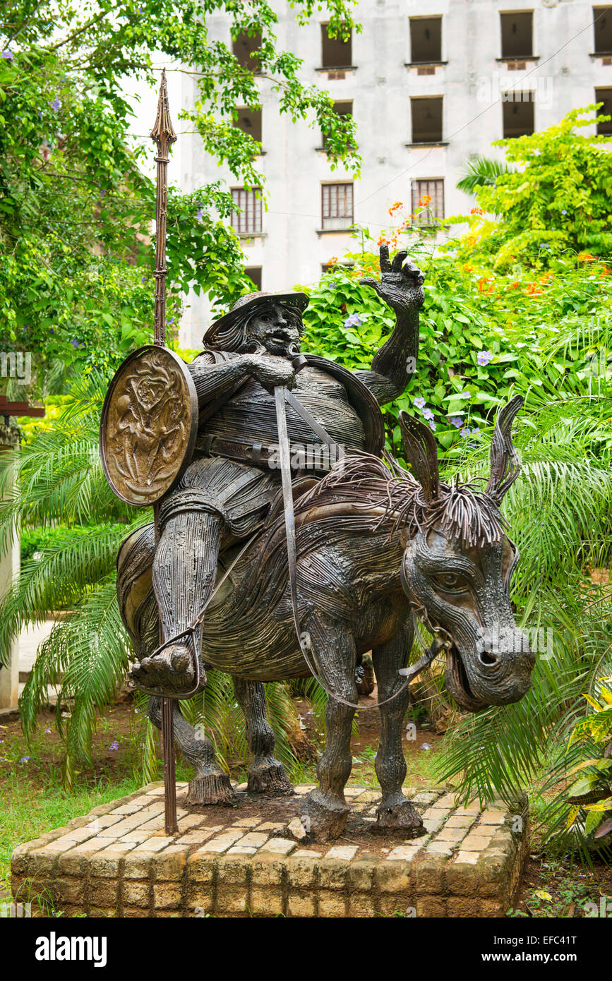 Kuba alte Havanna Calle Obrapia moderne zeitgenössische Statue von Sancho Panza Diener Begleiter Kuba alte Havanna Calle Obrapia moderne zeitgenössische Statue von Sancho Panza Diener Begleiter