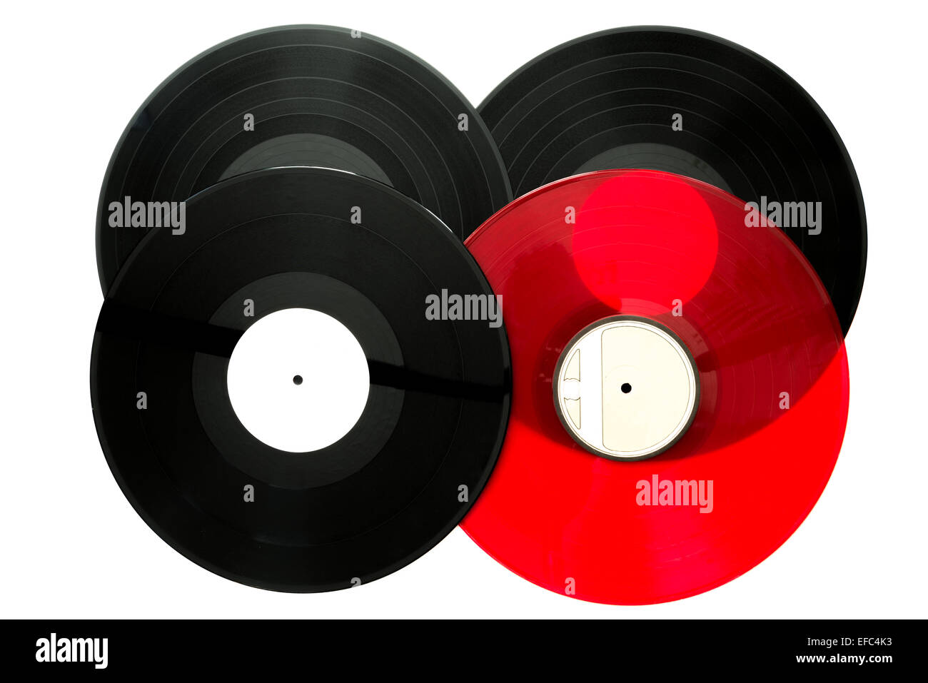 Alte Schallplatten Longplay isoliert auf weißem Hintergrund Stockfoto