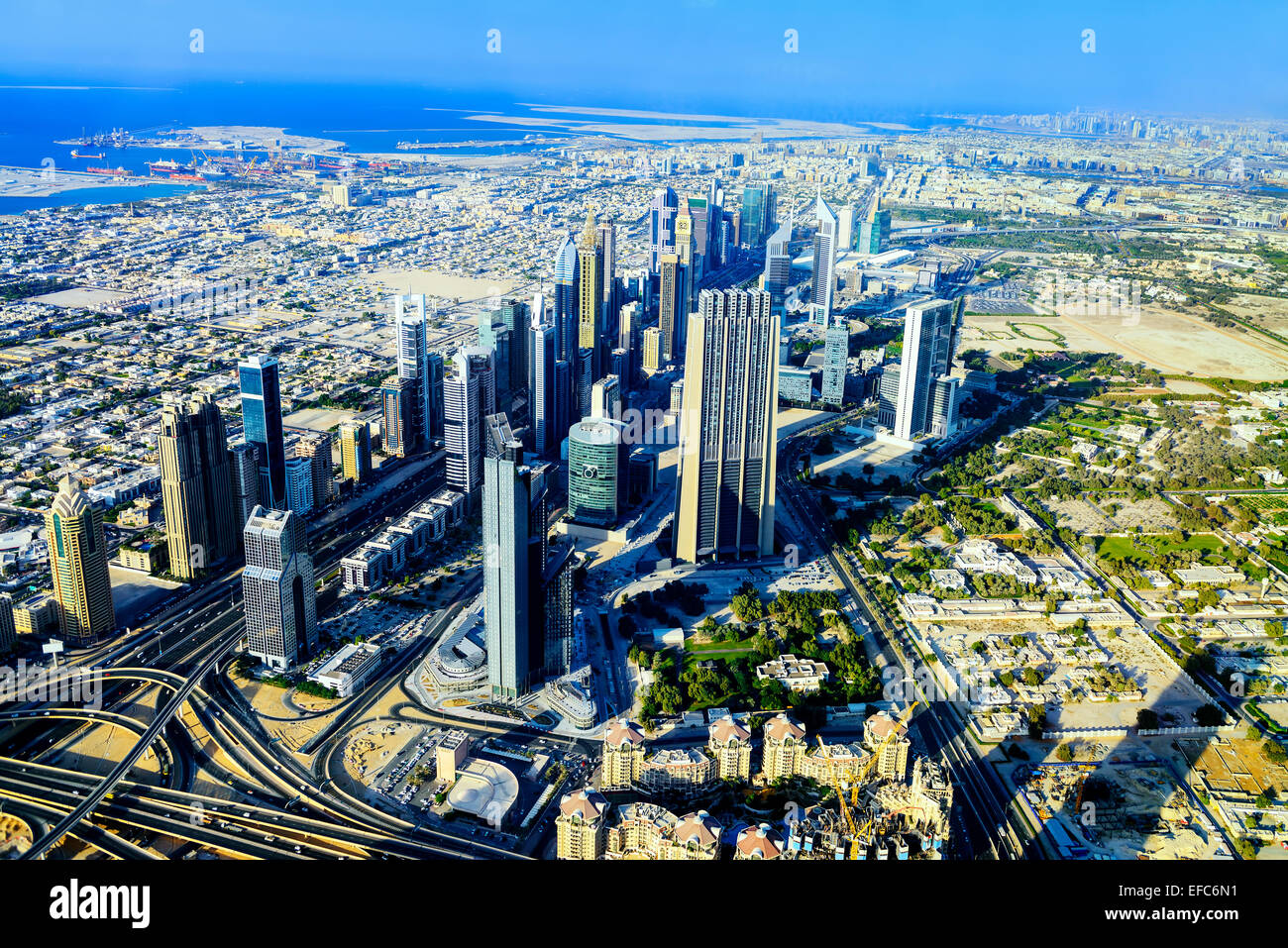 Dubai Stadt ViewDowntown Bezirk, Vereinigte Arabische Emirate Stockfoto