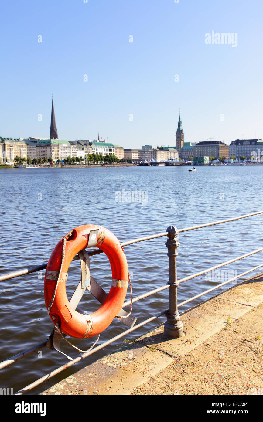 Kai der Alster in Hamburg, Deutschland Stockfoto