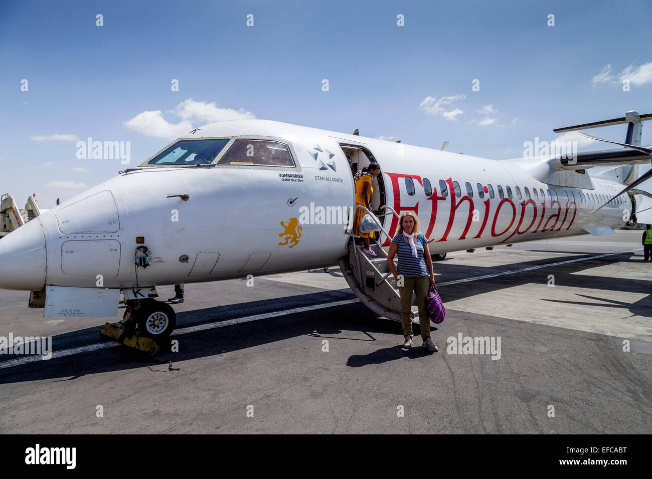 Ethiopian Airlines Inlandsflug, Bole Airport, Addis Abeba, Äthiopien Stockfoto