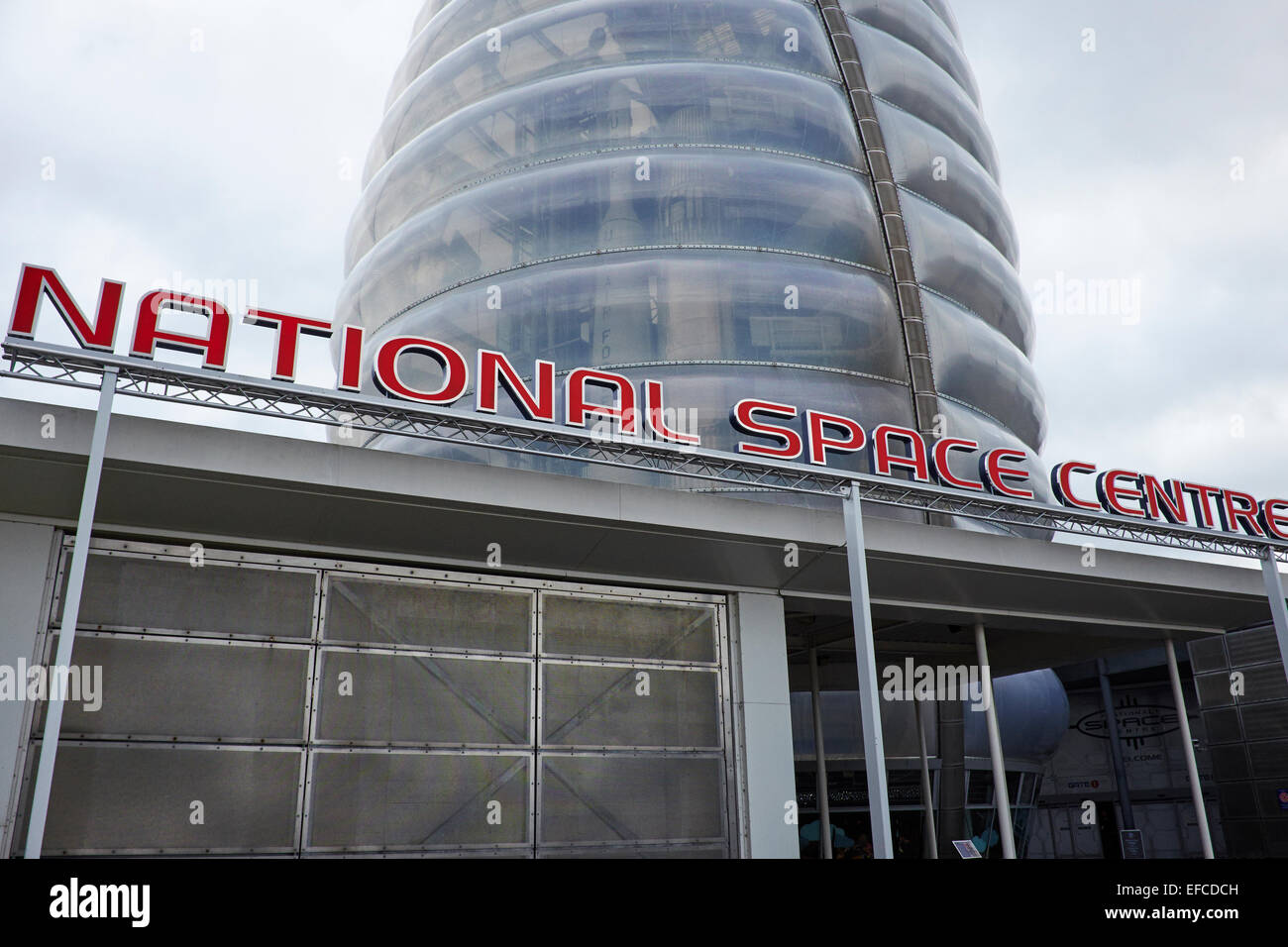 Eingang zum National Space Centre Leicester UK Stockfoto