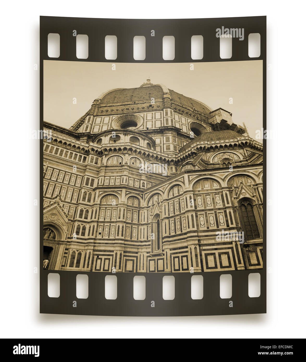 Der Dom von Florenz auf Foto schieben Stockfoto