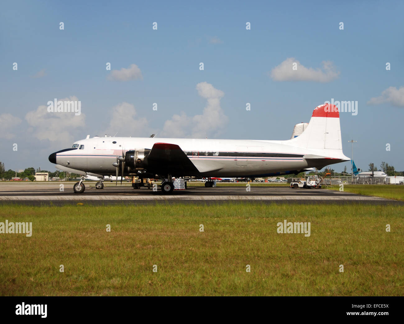 Alten Turboprop-Liner aus der goldenen Ära der Luftfahrt Stockfoto