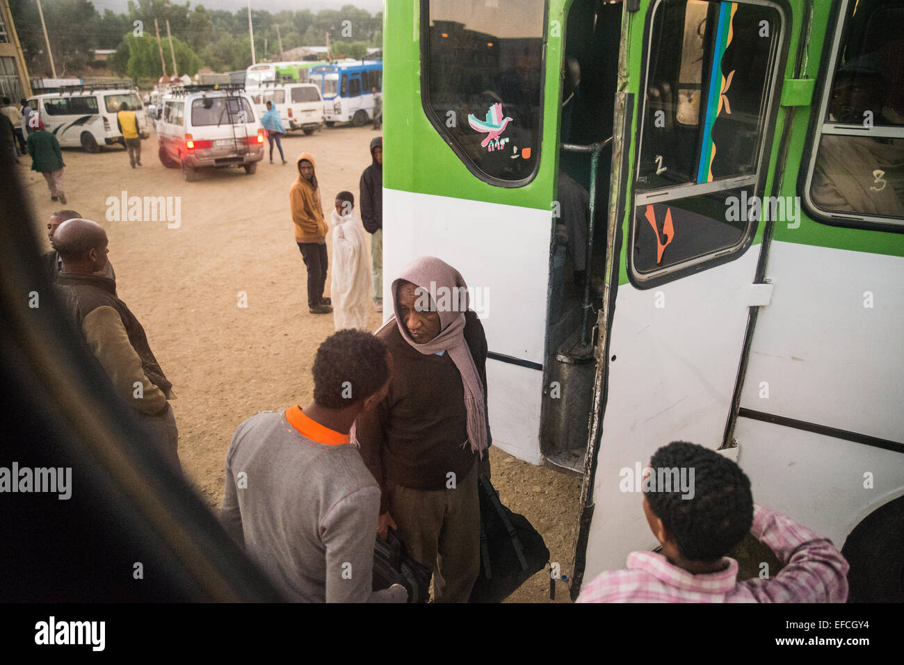 Mekele Busstation, Äthiopien, Afrika. Stockfoto