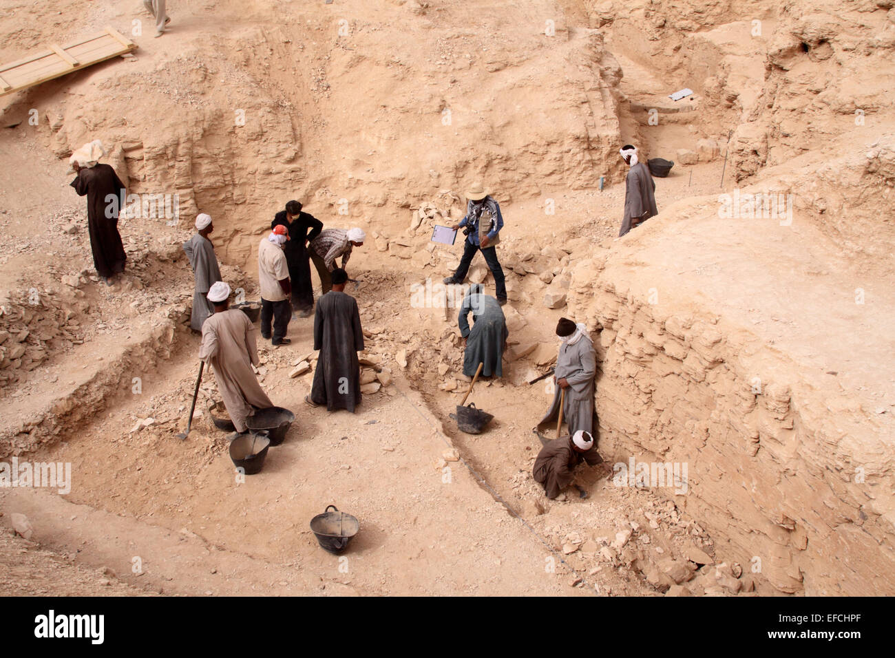 Archäologische Ausgrabung / Tal der Könige / Westufer des Nil / Luxor / Ägypten Stockfoto