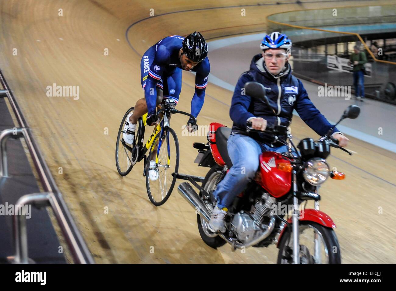 Gregory Bauge - 27.01.2015 - Entrainement Equipe de France de Cyclisme Su Piste. Foto: Anthony Dibon/Icon Sport Stockfoto