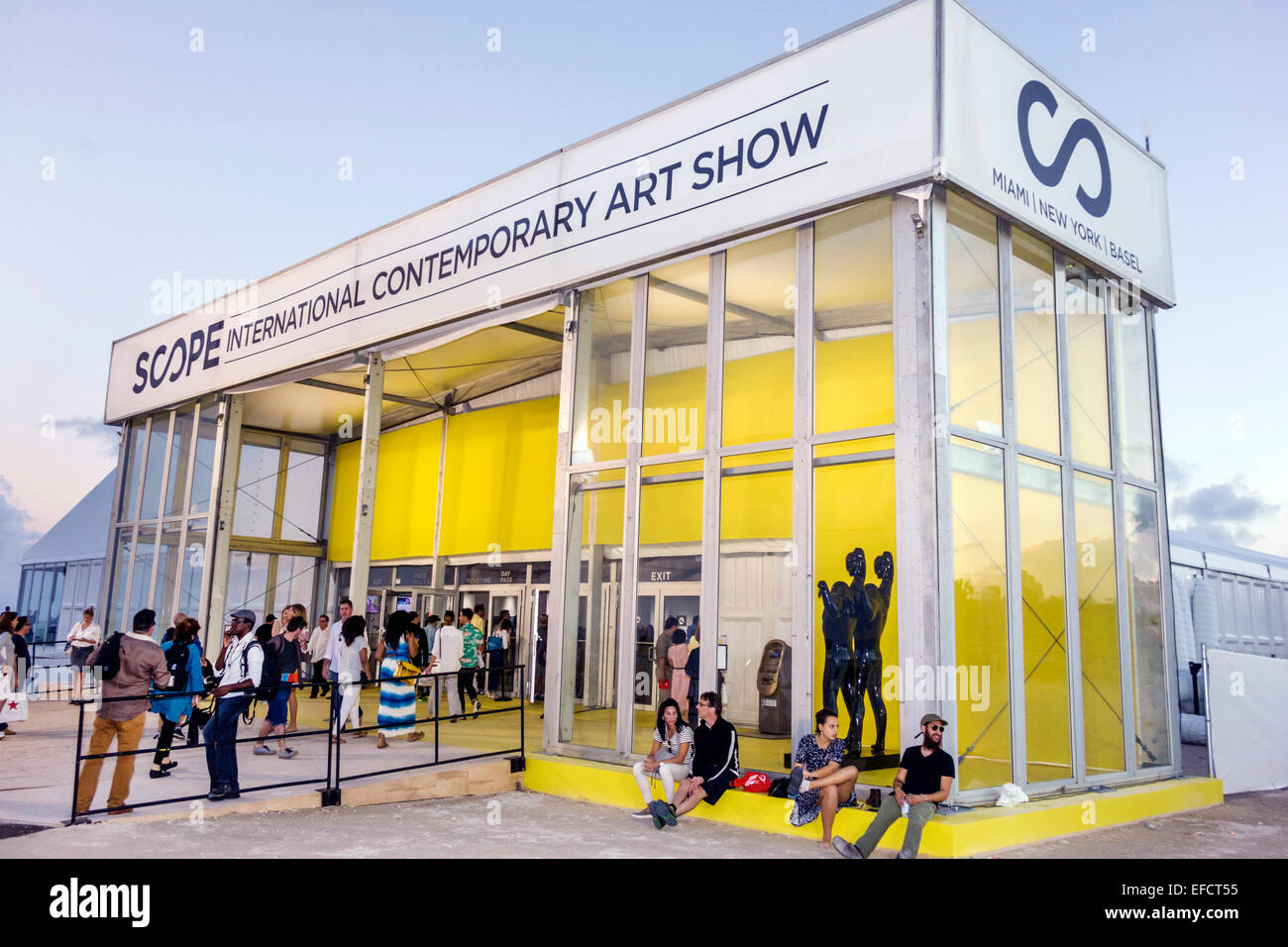 Miami Beach Florida, Scope International Contemporary Art Show, Art Basel Satellite fair, Vorderseite, Eingang, FL141205024 Stockfoto