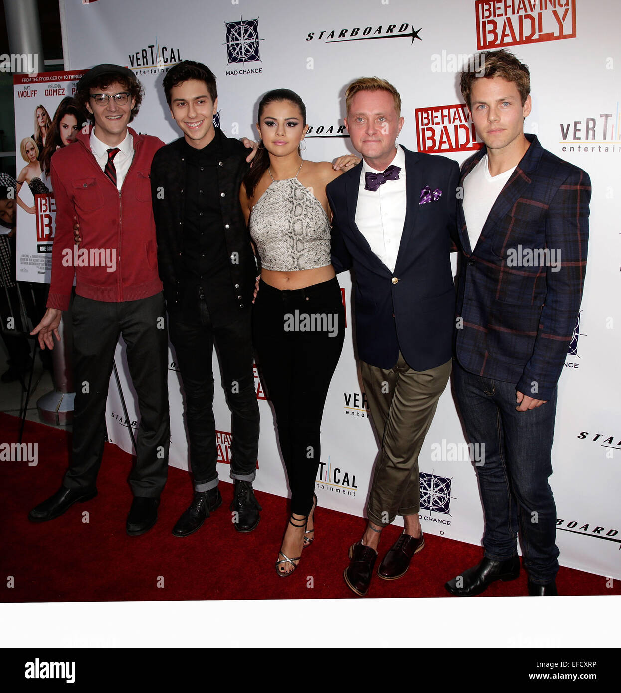 Prominente besuchen BEHAVING BADLY Special Screening am ArcLight Kinos in Hollywood.  Mitwirkende: Nate Hartley, Nat Wolff, Selena Gomez, Tim Garrick, Lachlan Buchanan wo: Los Angeles, California, Vereinigte Staaten von Amerika bei: 29. Juli 2014 Stockfoto