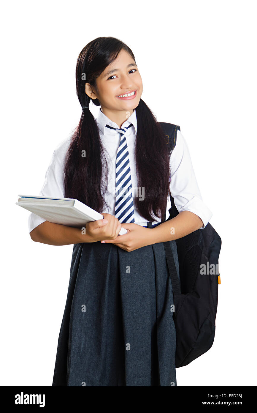 1 indische Mädchen Schule Schüler Stockfoto
