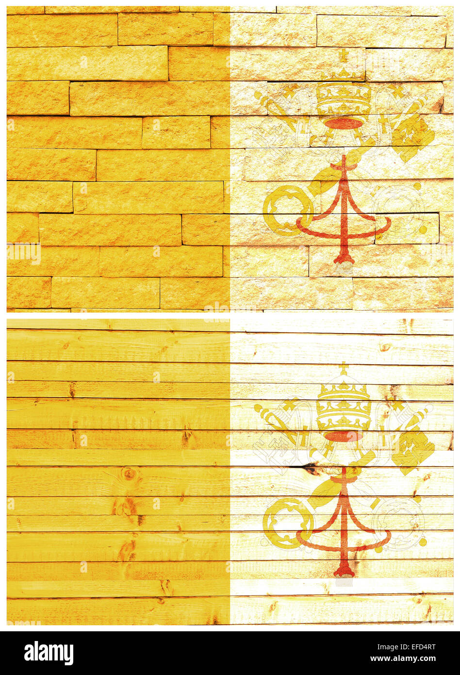 Vintage Wand Flagge des Vatikan Stockfoto