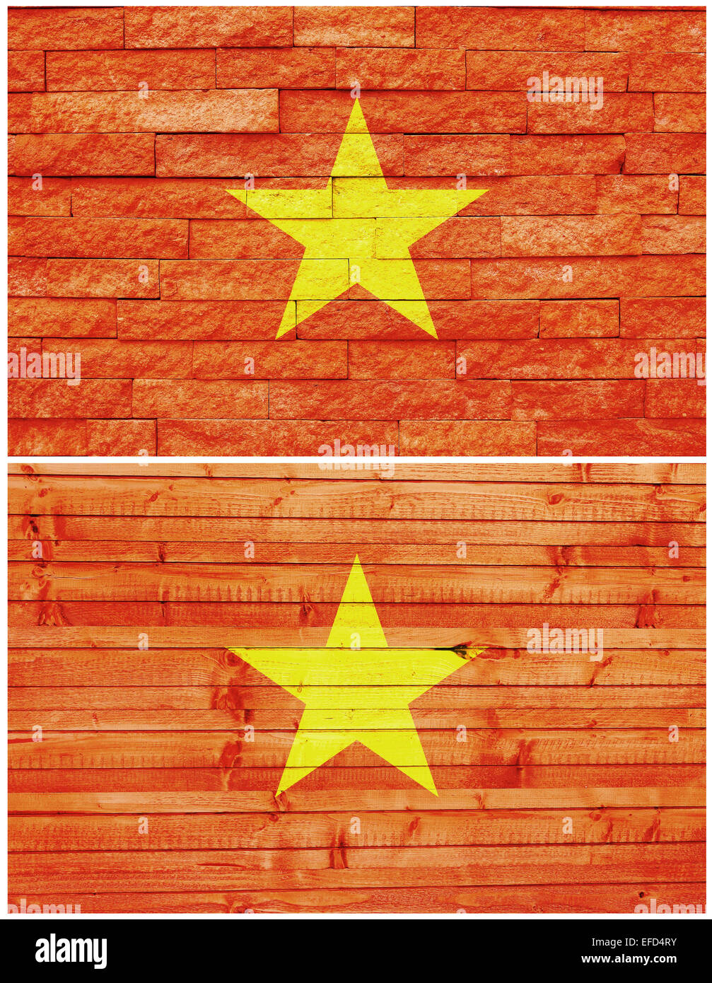 Vintage Wand Flagge Vietnams Stockfoto