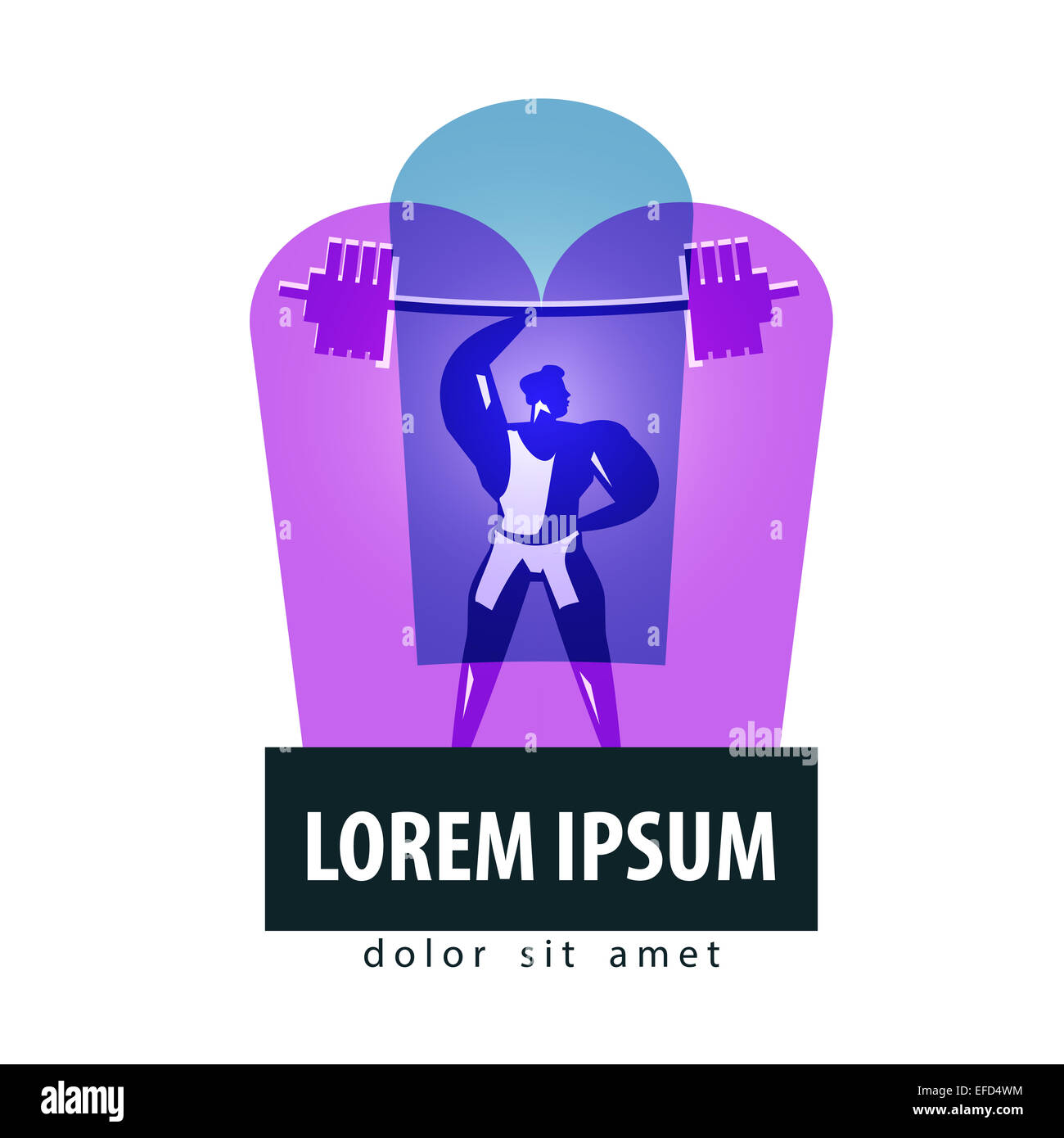 Turnhalle Vektor-Logo-Design-Vorlage. Symbol für Fitness oder Sport. Stockfoto