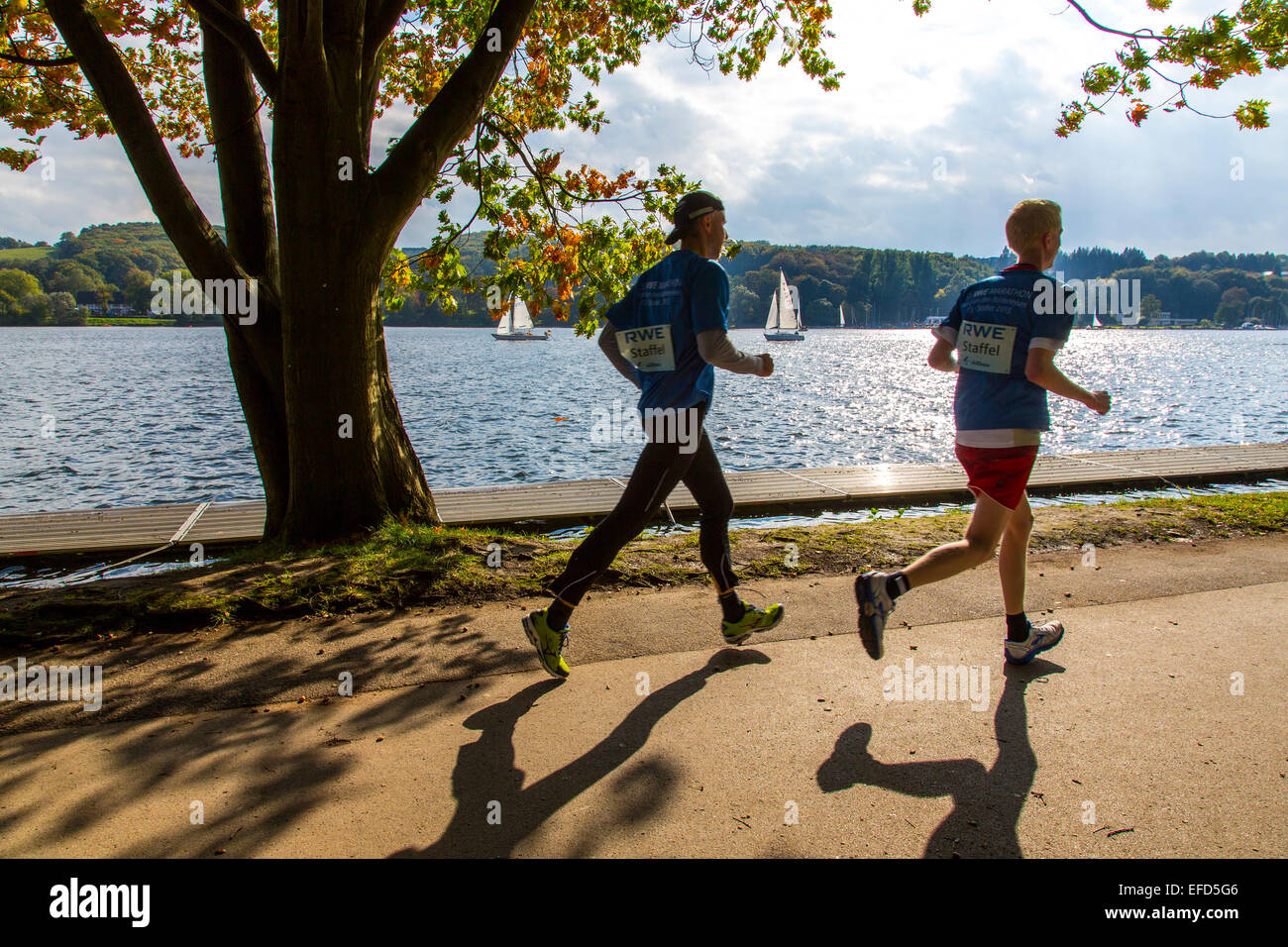 Marathon rund um den "Baldeneysee" See, Essen, Deutschland Stockfoto