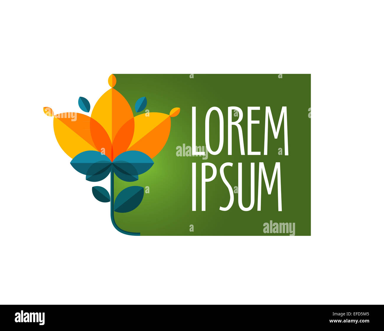 Blume-Vektor-Logo-Design-Vorlage. Natur oder Öko-Symbol. Stockfoto