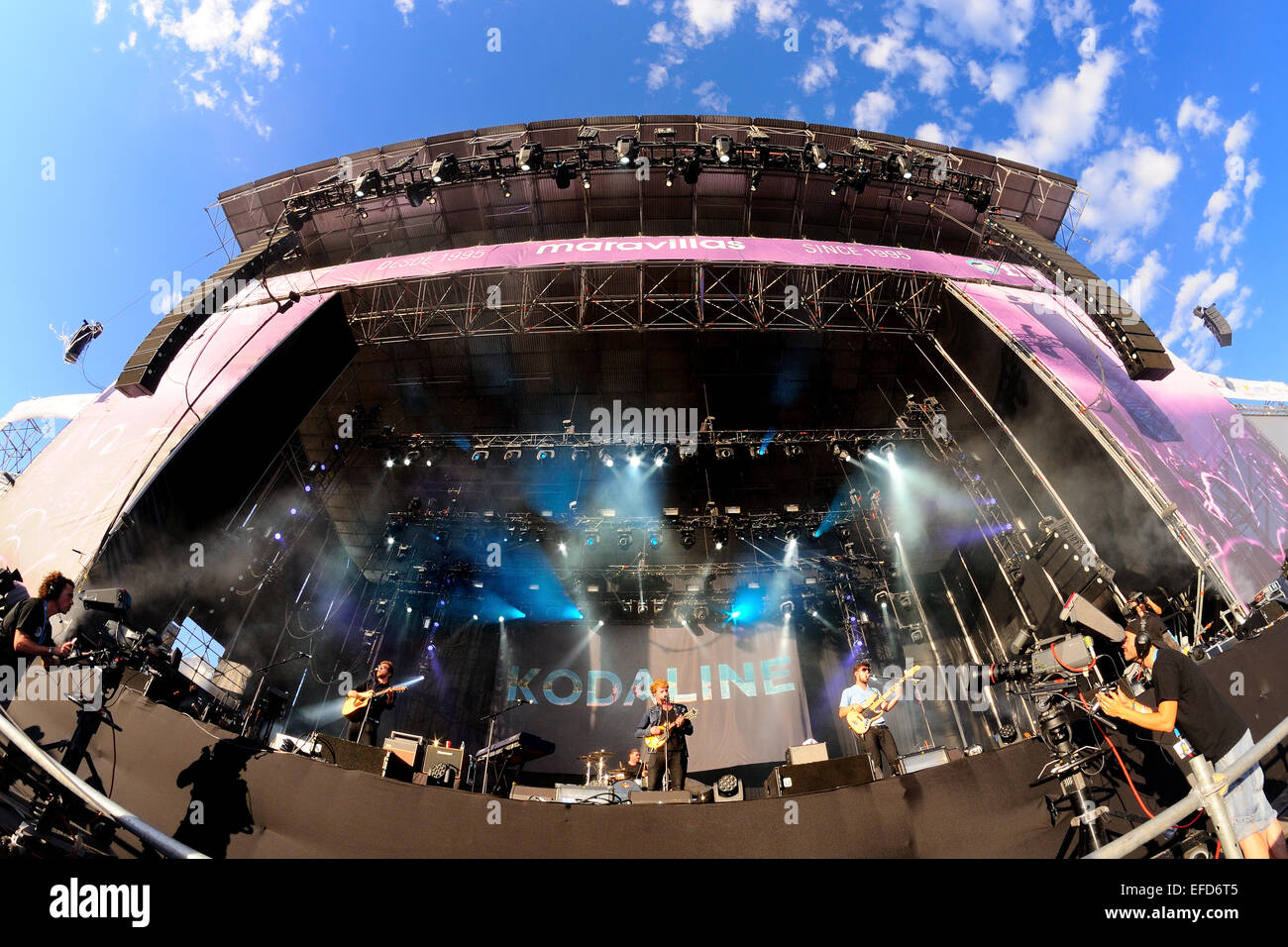 BENICASSIM, Spanien - 20 Juli: Kodaline (irische Rockband) führt auf FIB Festival am 20. Juli 2014 in Benicassim, Spanien. Stockfoto