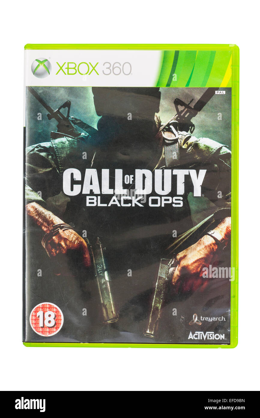 Die Microsoft XBOX 360 Call of Duty Black Ops-Spiel auf einem weißen Hintergrund Stockfoto