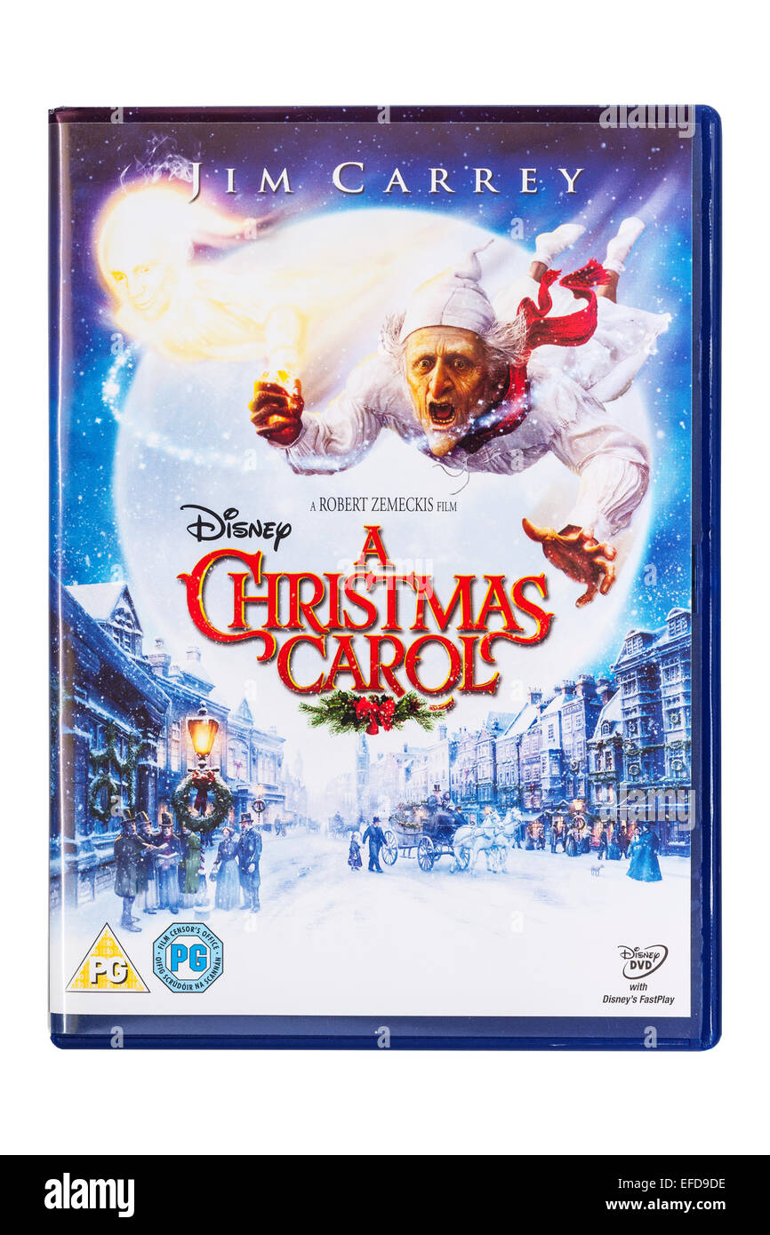 Ein Weihnachtslied Film DVD auf weißem Hintergrund Stockfoto