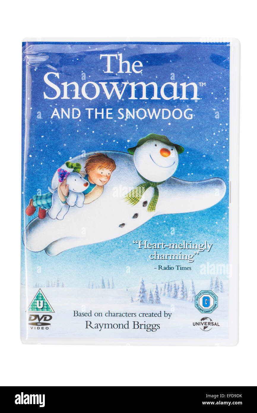 Der Schneemann und der Snowdog Film DVD auf weißem Hintergrund Stockfoto