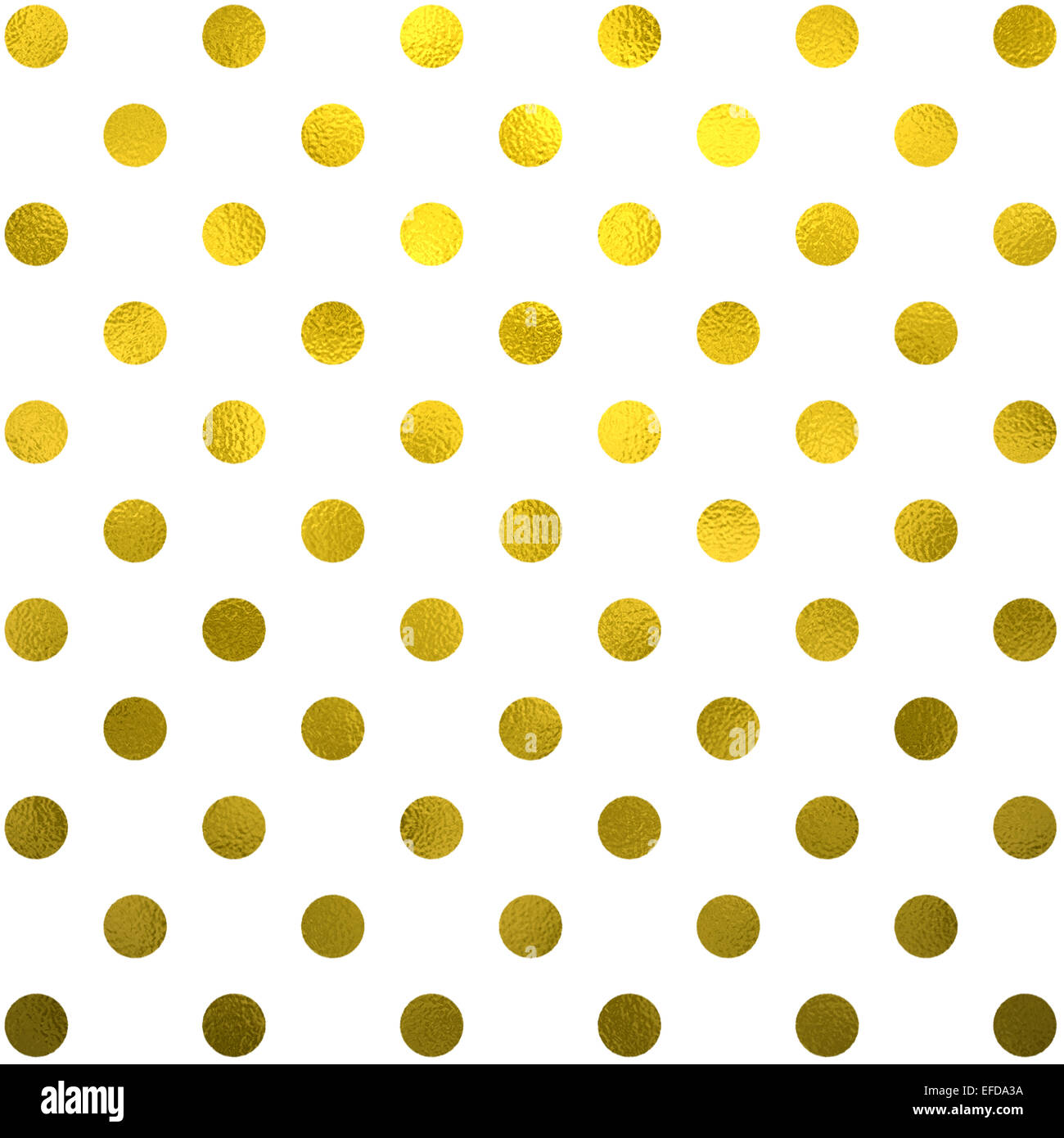 Gold weiß Polka Dot Muster Swiss Dots Textur digitales Papierhintergrund Stockfoto