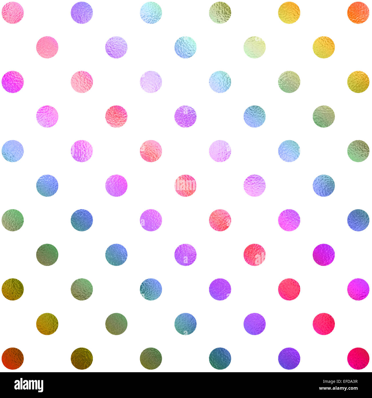 Regenbogen rot grün Petrol / blau lila weiße Polka Dot Muster Swiss Dots Textur digitales Papierhintergrund Stockfoto