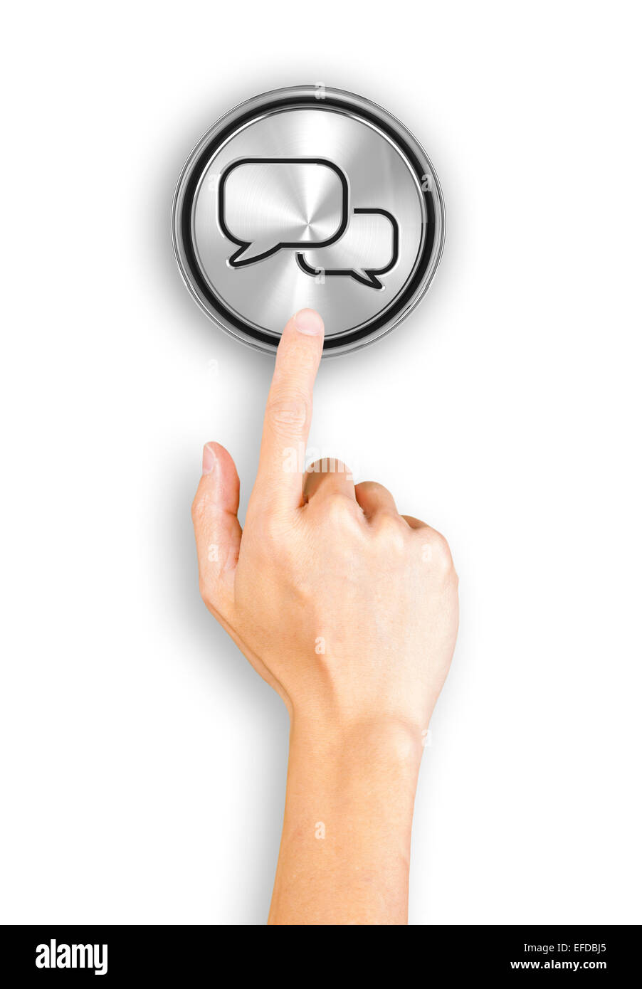 Klicken auf eine Schaltfläche "Chat" Stockfoto