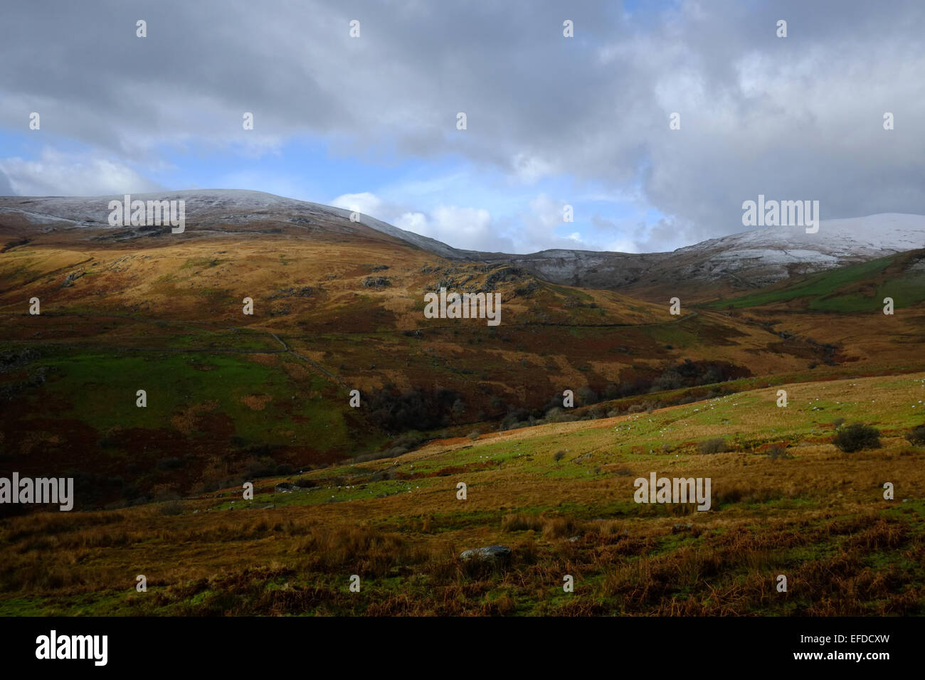 Im Winter geht es auf Cadair Idris Stockfoto