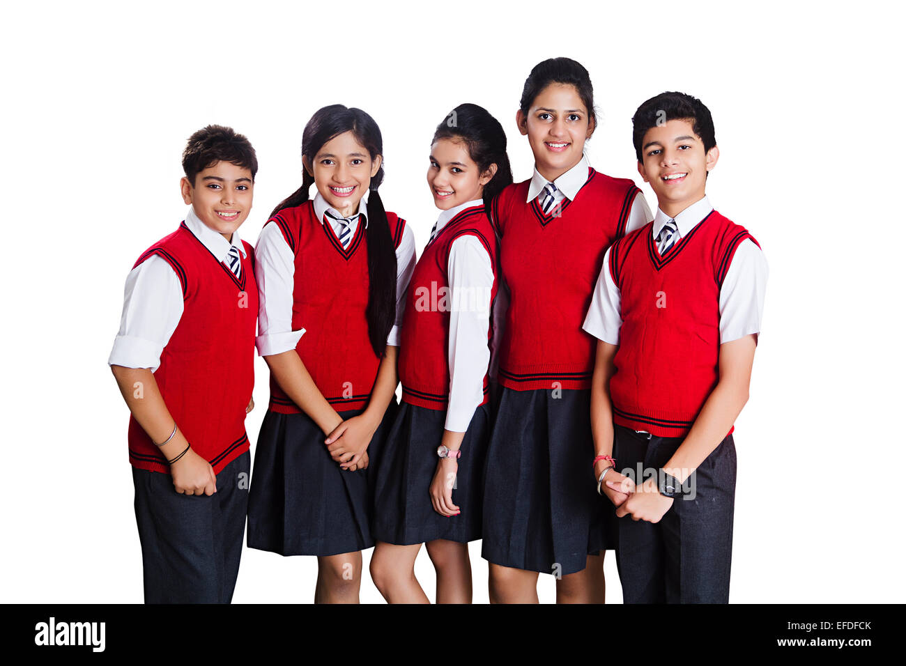 Genießen Sie indische Schule Freunde Gruppe stand Stockfoto