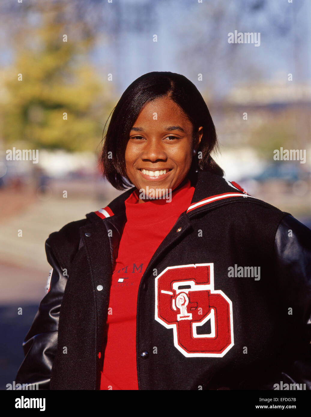 Schwarzer amerikanischer Teenager, Lächeln, Memphis, Tennessee, Vereinigte Staaten von Amerika Stockfoto