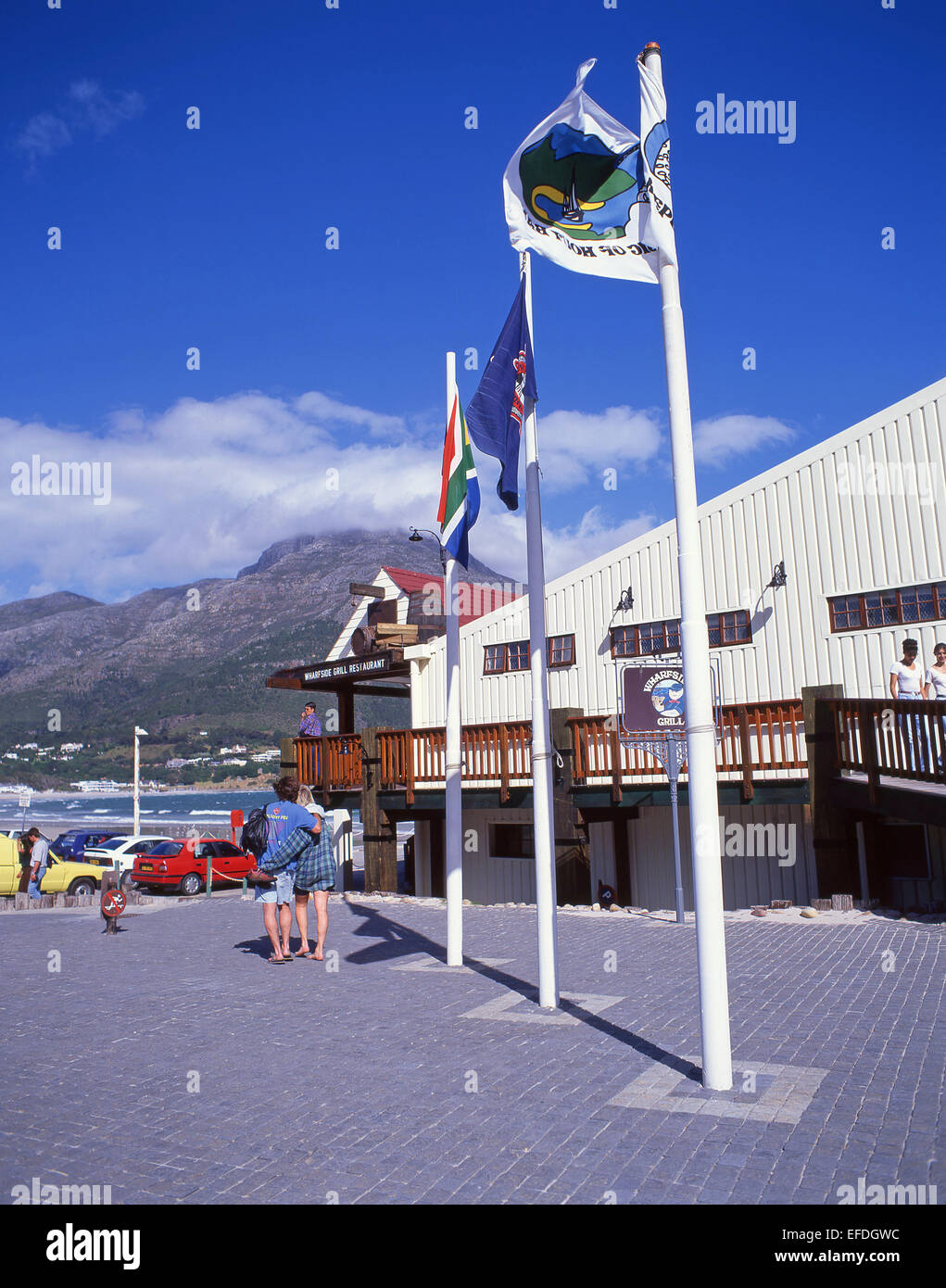 Wharfside Grillrestaurant, Hout Bay, Western Cape Province, Südafrika Stockfoto