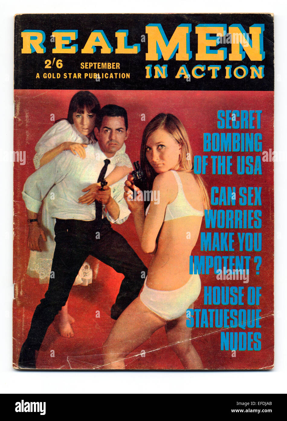 Echte Männer in Action-Magazin ab September 1967 Stockfoto