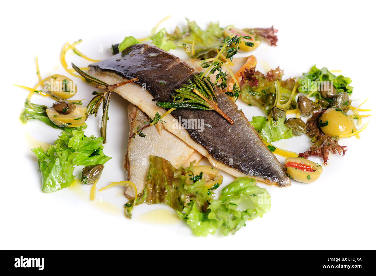 Paniertes Fischfilet Stockfoto