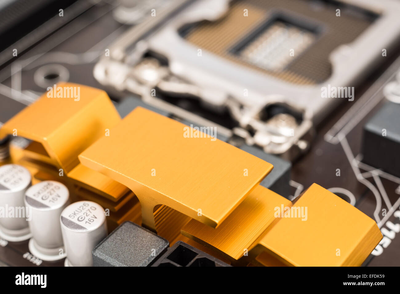 Chipsatz Kühler auf Motherboard Stockfoto