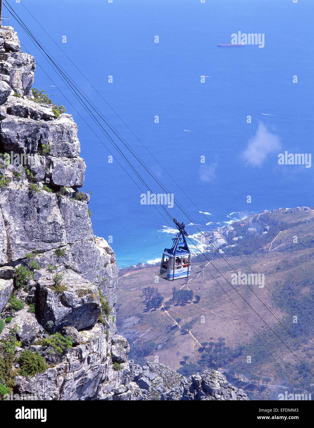 Tisch, Bergbahn, Table Mountain National Park, Kapstadt, Westkap, Südafrika Stockfoto