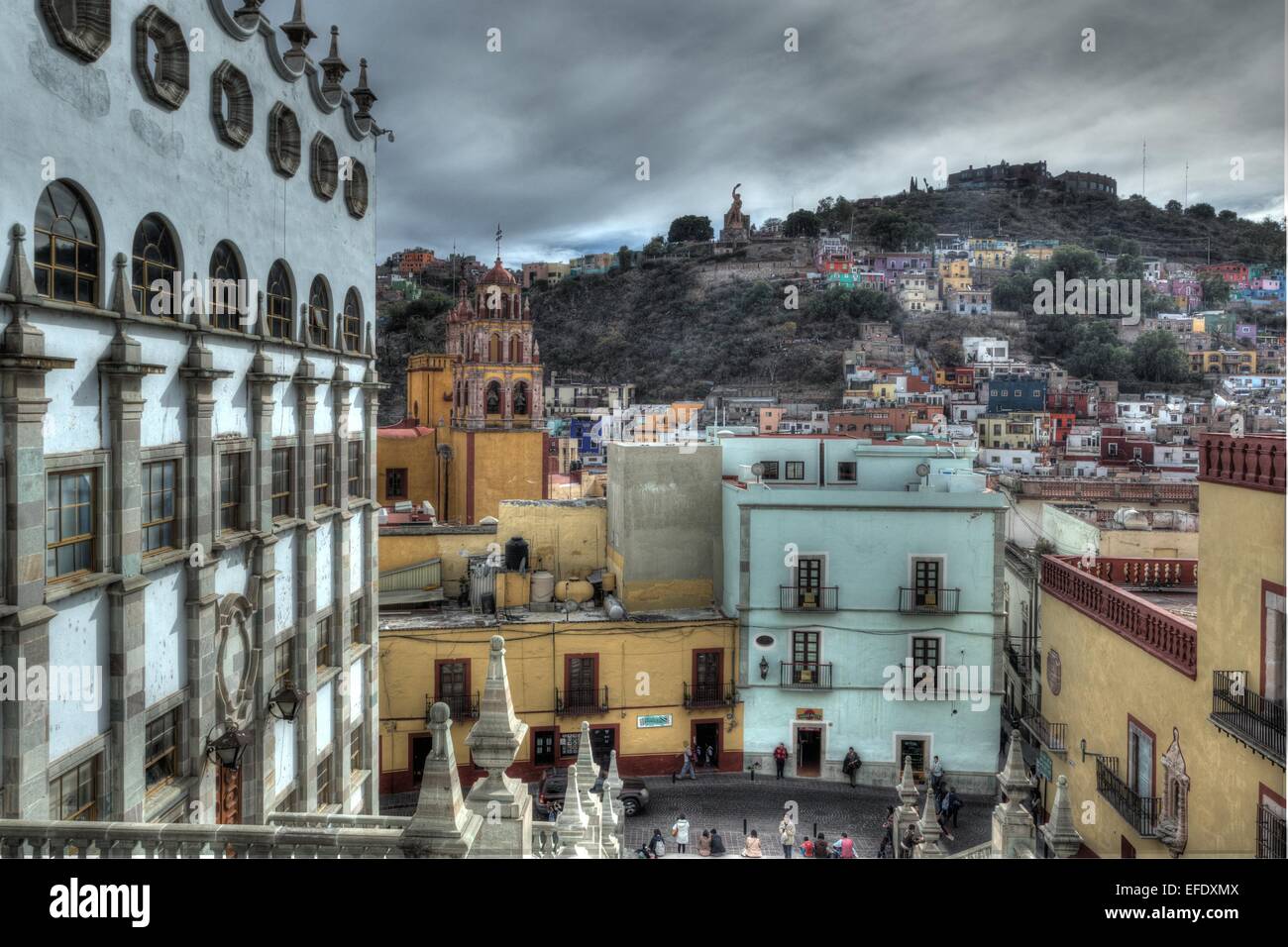 Blick auf die Stadt von der Universität von Guanajuato Stockfoto