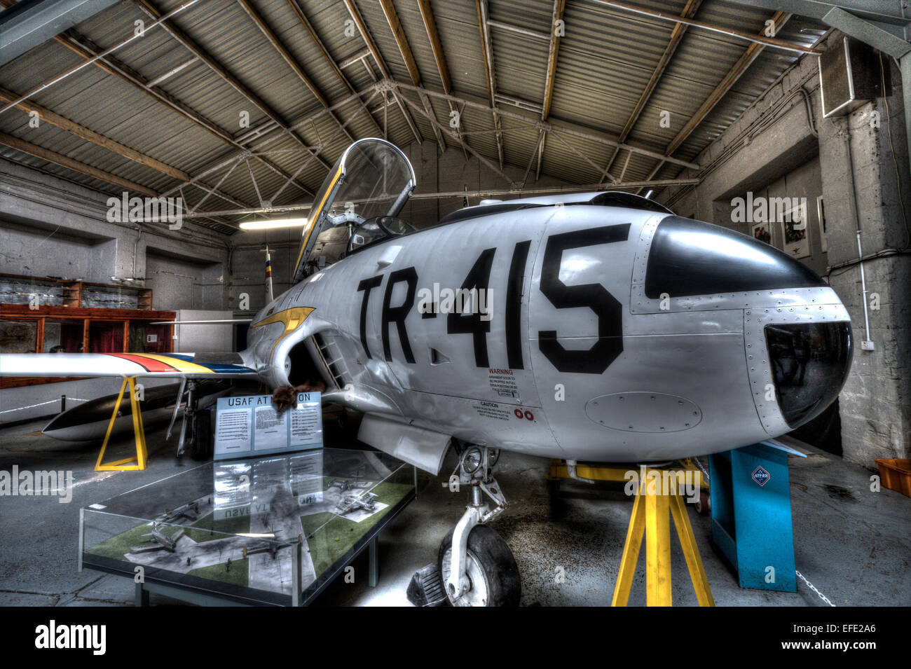 Ein HDR-Foto eines USAF-silbernen Lockheed P-80 F-80 Fotoaufklärers um die 1950er Jahre im Manston Flughafenmuseum in Ramsgate. TR-415. Stockfoto