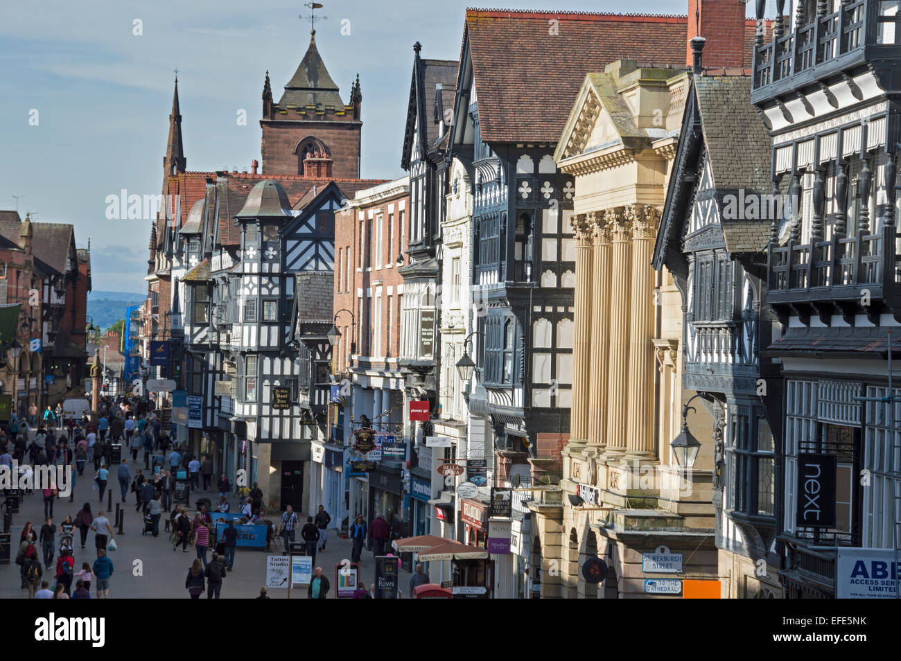 Stadtzentrum von Chester, Cheshire, England UK Stockfoto