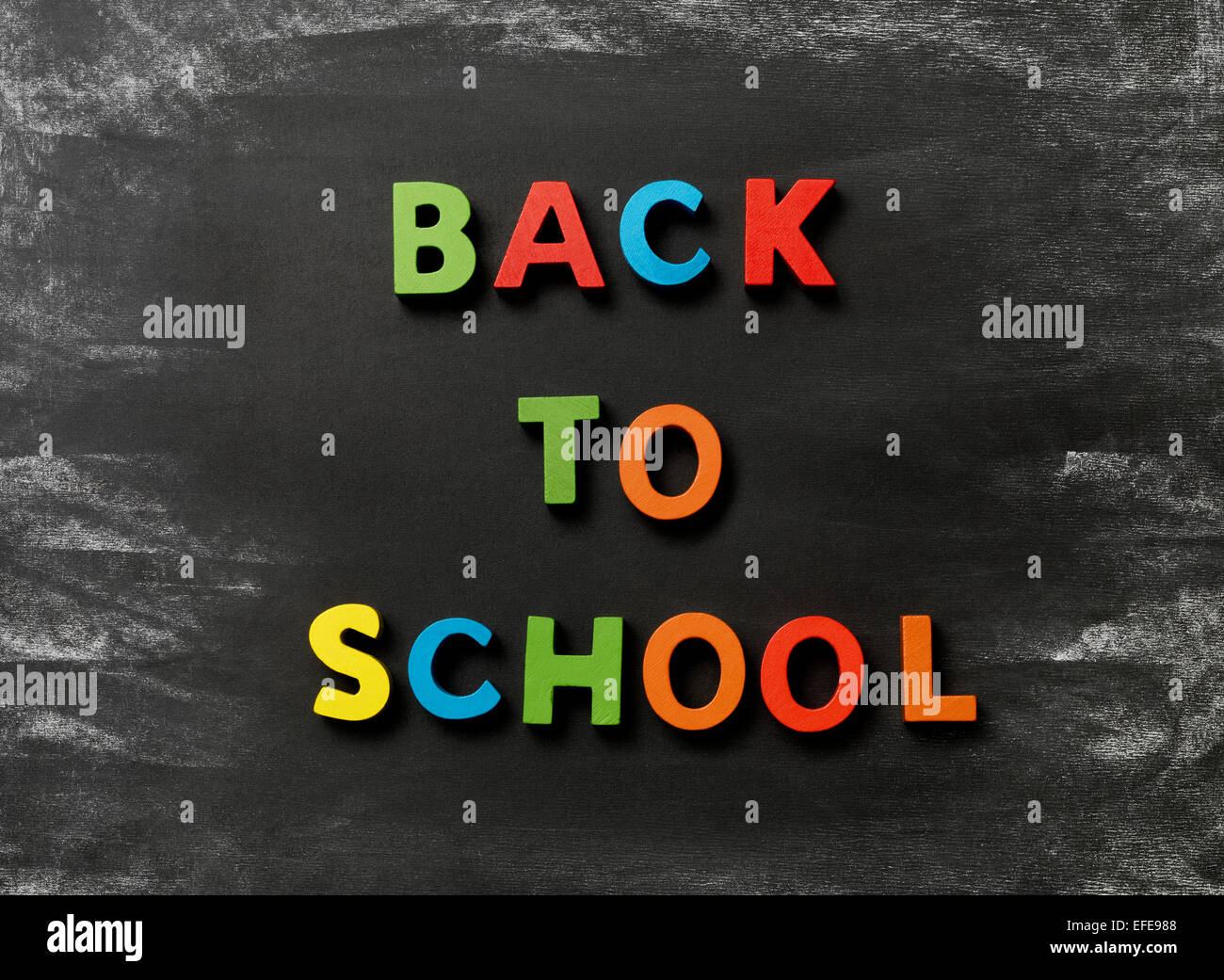 Tafel mit Back to School Stockfoto