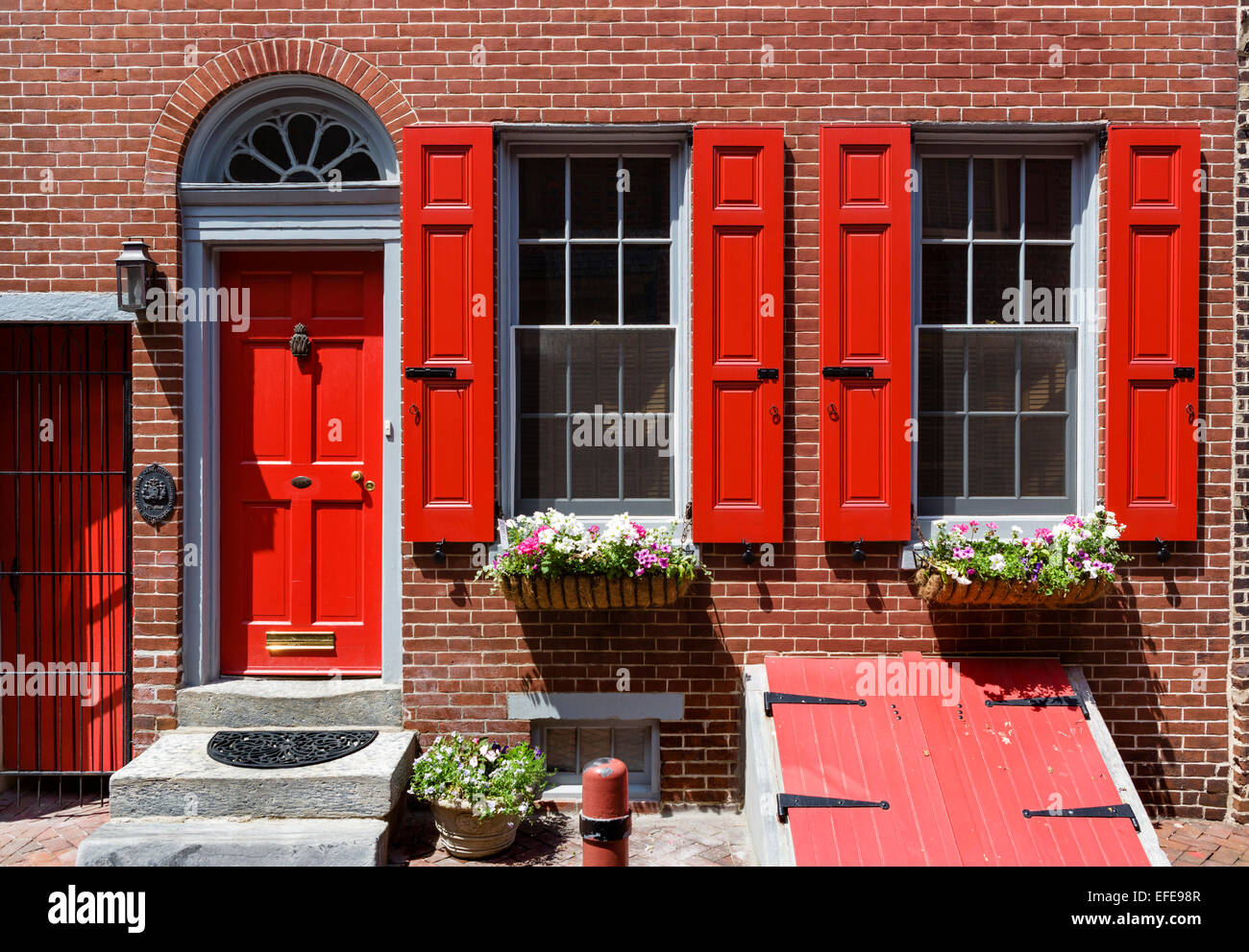 Haus im historischen Elfreth Gasse im Stadtteil Old City, Philadelphia, Pennsylvania, USA Stockfoto