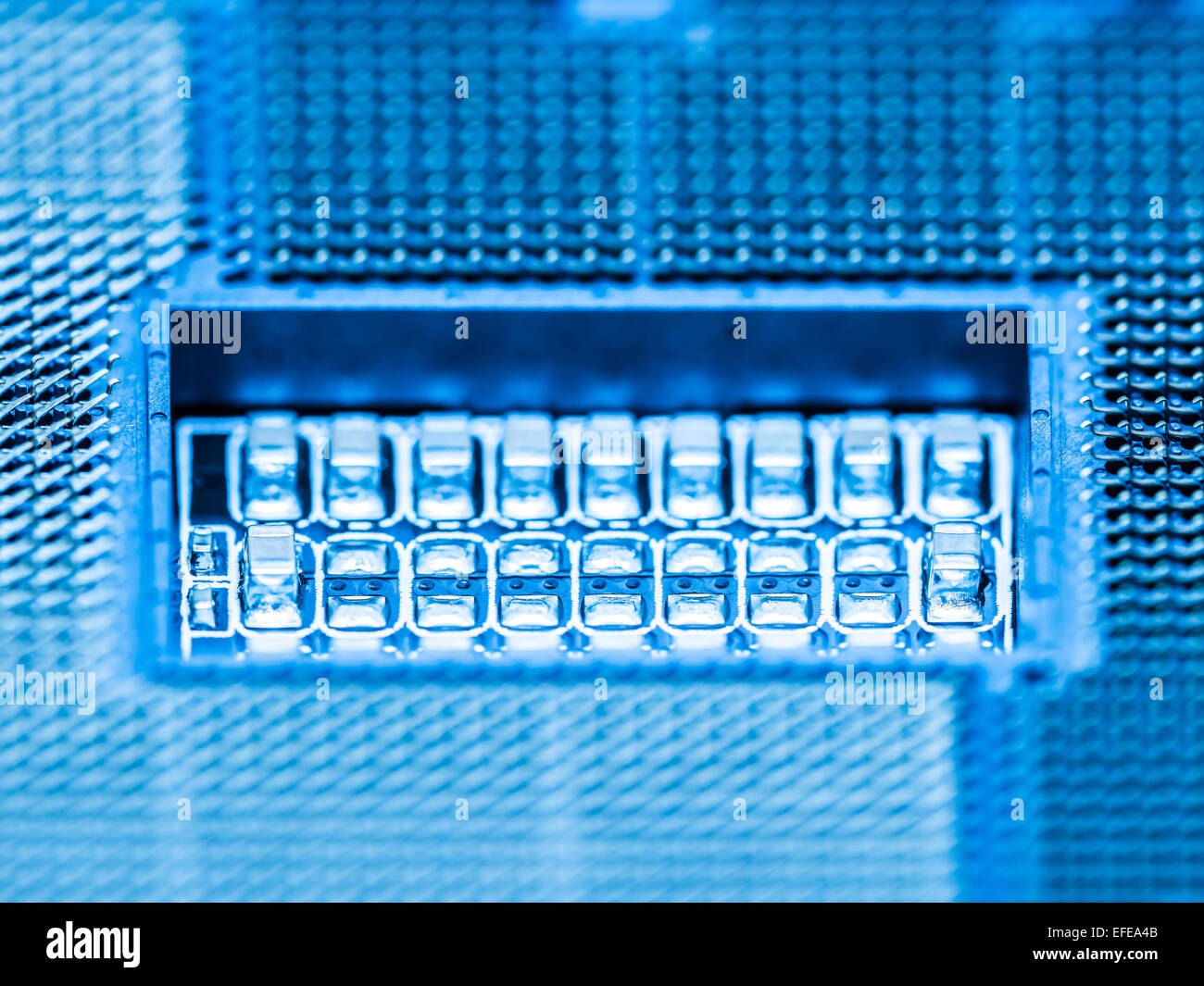 CPU-Sockel auf Computer Motherboard hautnah Stockfoto