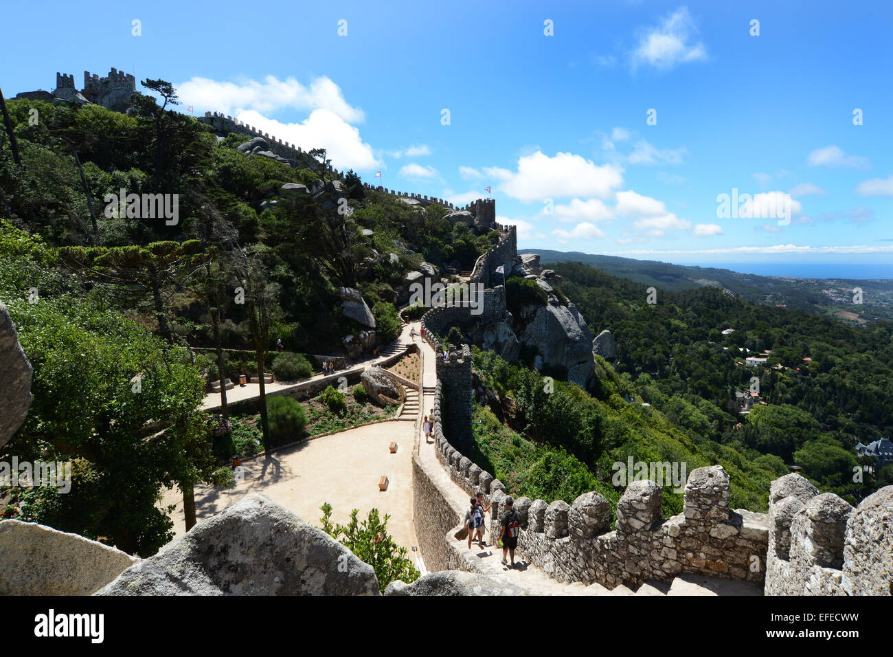 Mouros Sintra, Nationalpark und UNESCO-Welterbe, Zentral-Portugal, in der Nähe von Lissabon. Stockfoto