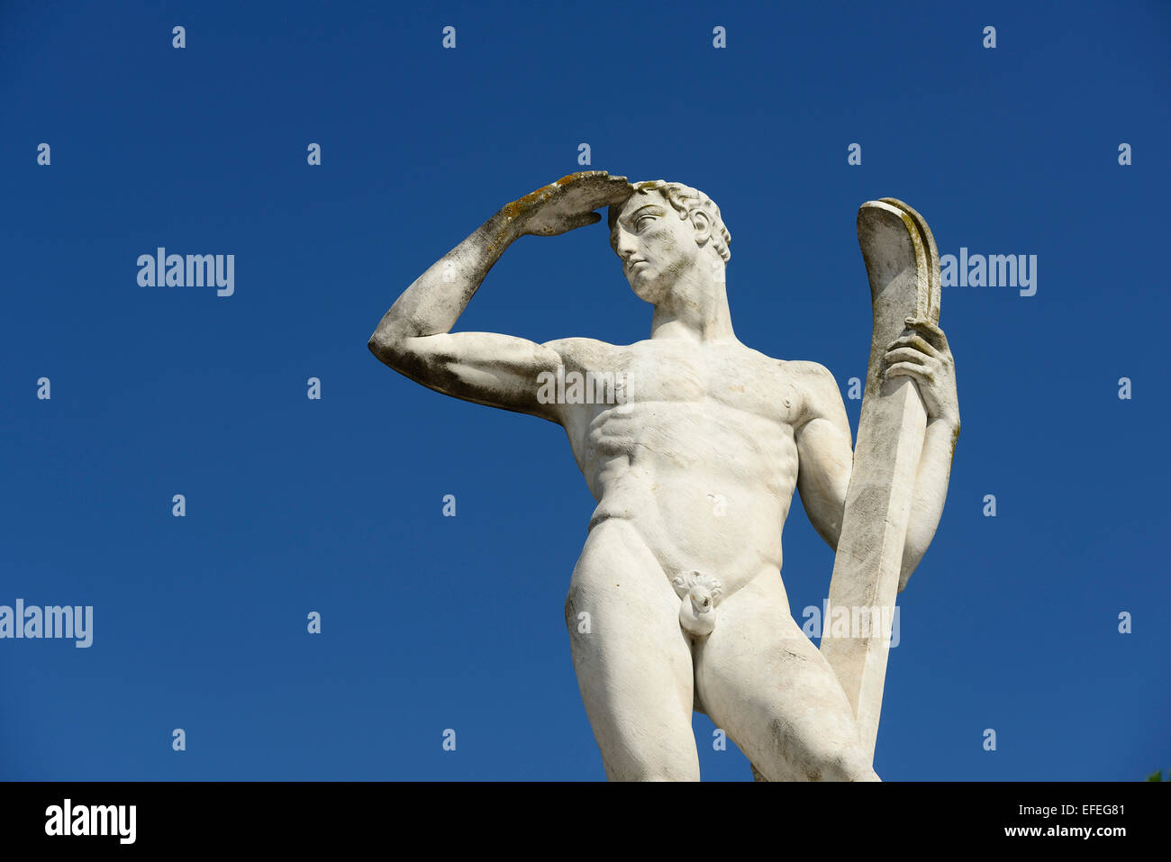 Marmorstatuen porträtiert Athleten im Stadio dei Marmi Sportstadion im Foro Italico Rom Italien Stockfoto