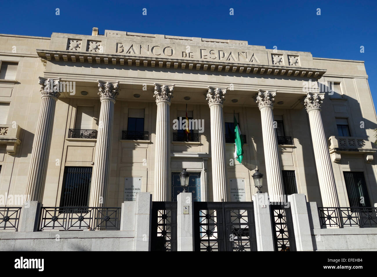 National Bank von Zentralspanien Gebäude, Malaga, Andalusien, Spanien