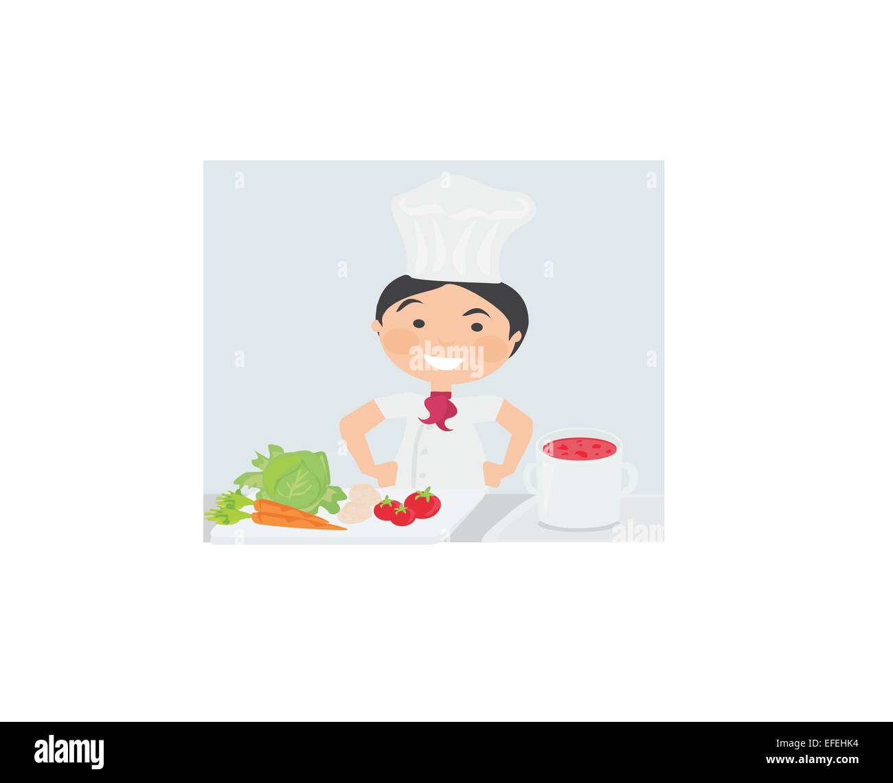 Koch in der Küche kochen Stock Vektor
