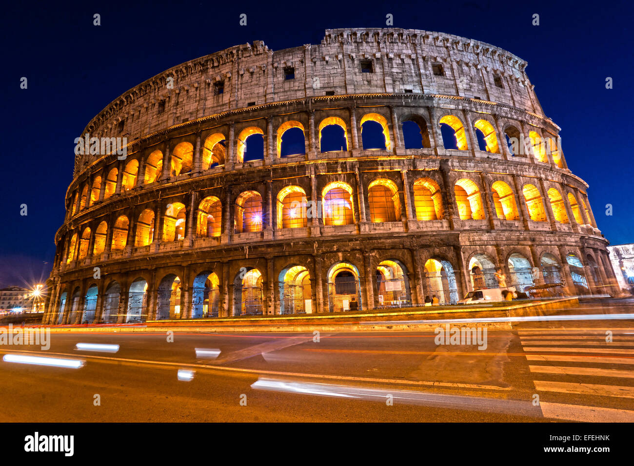 Das majestätische Kolosseum Amphitheater, Rom, Italien. Stockfoto