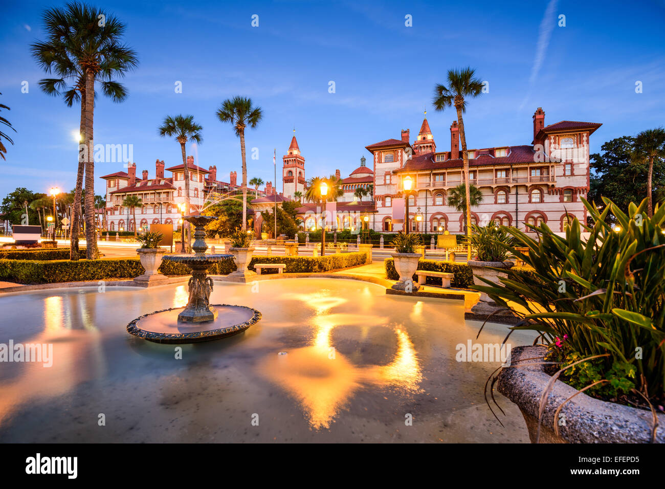 St. Augustine, Florida, USA Stadtbild im Alcazar Courtyard. Stockfoto